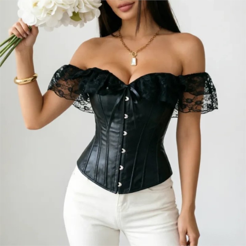Boning Corset Steel - Corset Steampunk Feminino Gótico com Barbatanas