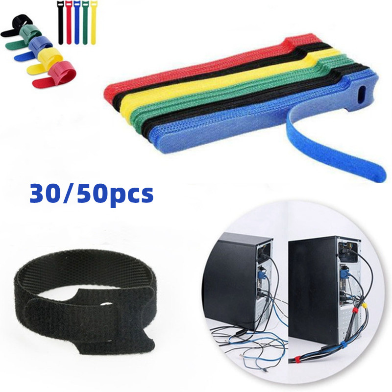 Velcro Hook Loop - Velcros para cabos, abraçadeiras reutilizáveis com