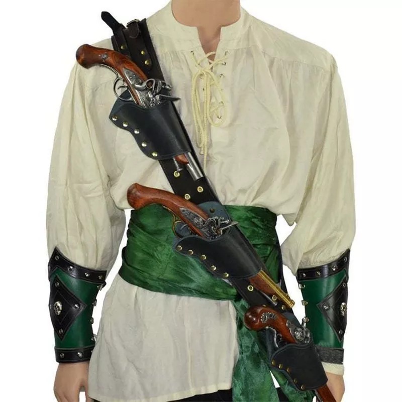 Cosplay Prop Bag - Renascentista pirata flintlock pistola titular coldre