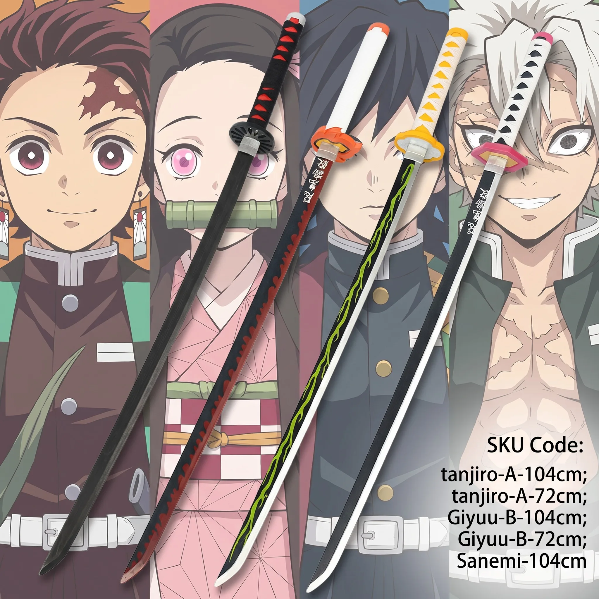 Cosplay Prop Display - 72 104cm Katana Demon Slayer Tanjirou