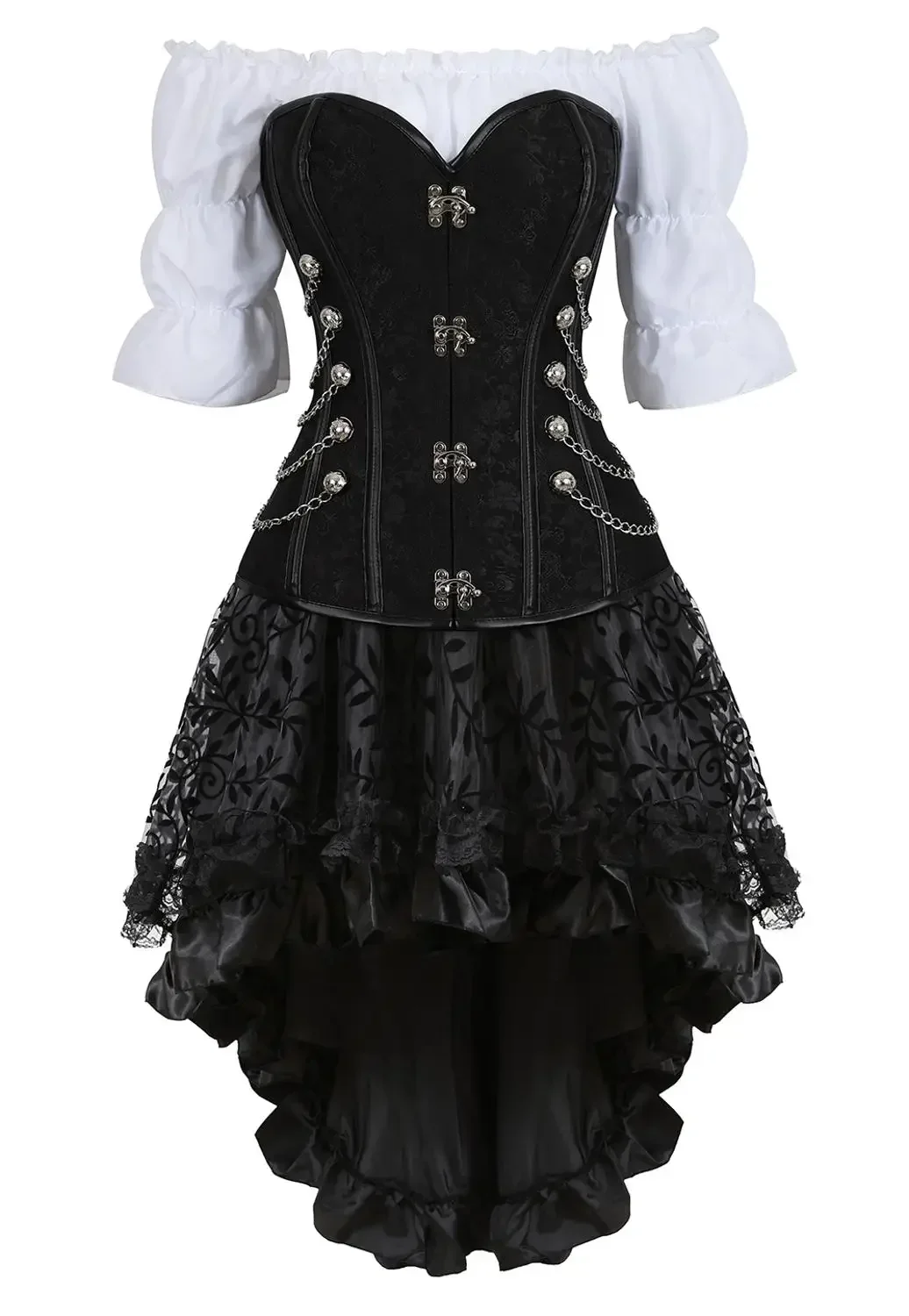 Boning Corset Steel - Mulheres pirata espartilho couro aço osso
