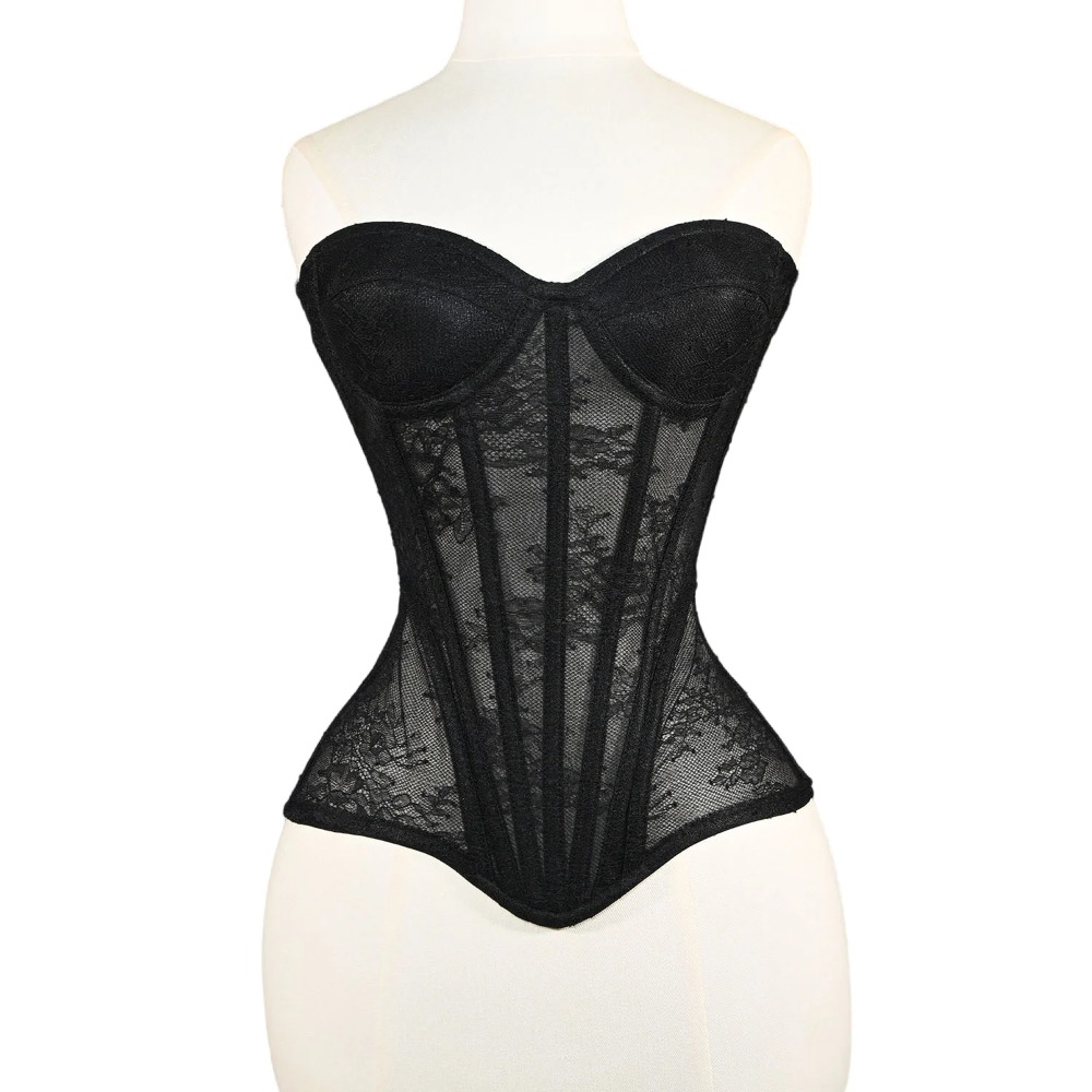 Mulheres malha espartilho busi - Boning Corset Steel avaliação e preço